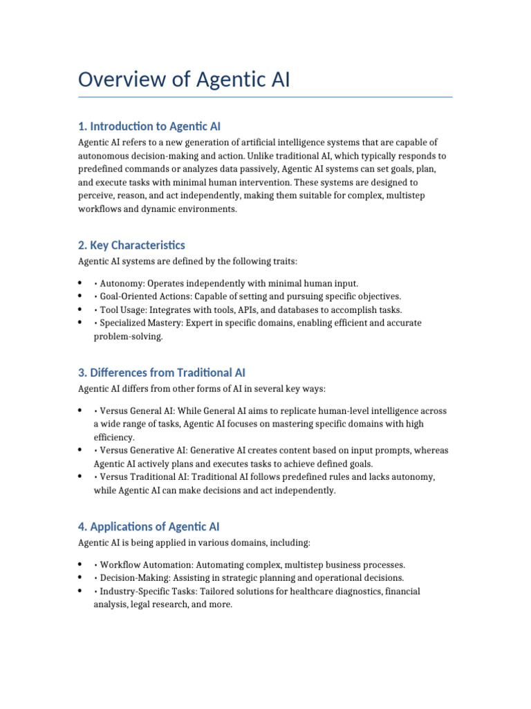Agentic AI Overview | PDF | Artificial Intelligence | Intelligence (AI ...