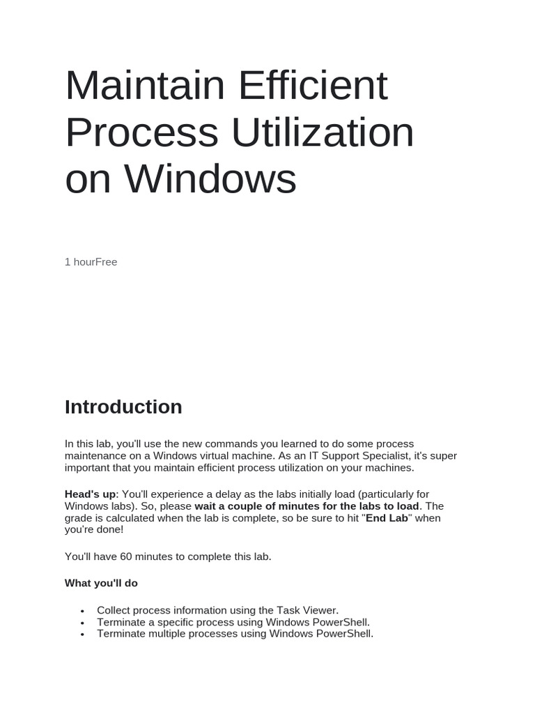 Maintain Efficient Process Utilization On Windows | PDF | Microsoft ...
