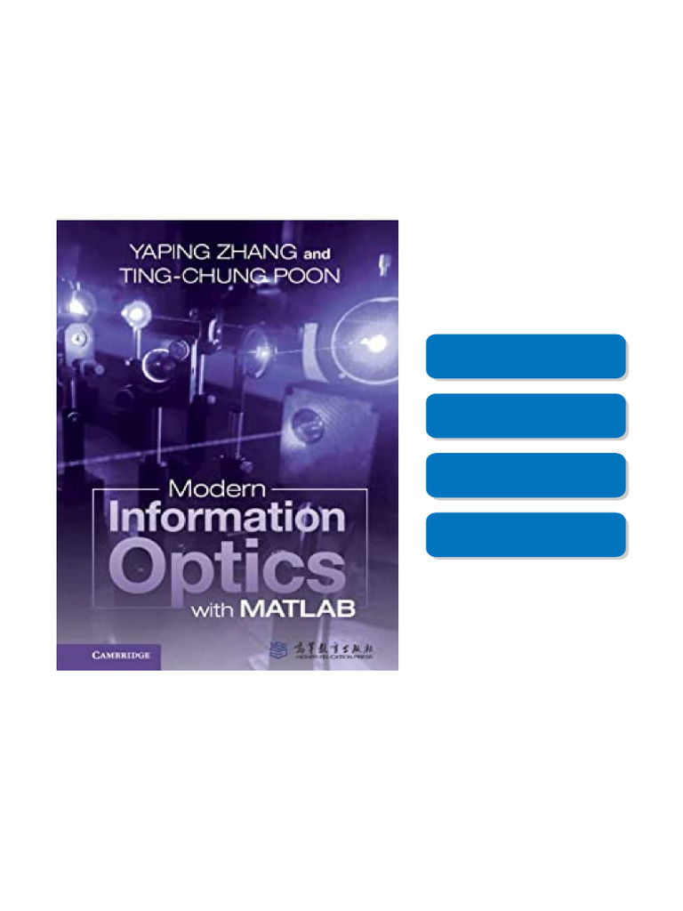 Modern Information Optics with MATLAB Yaping Zhang complete book | PDF ...
