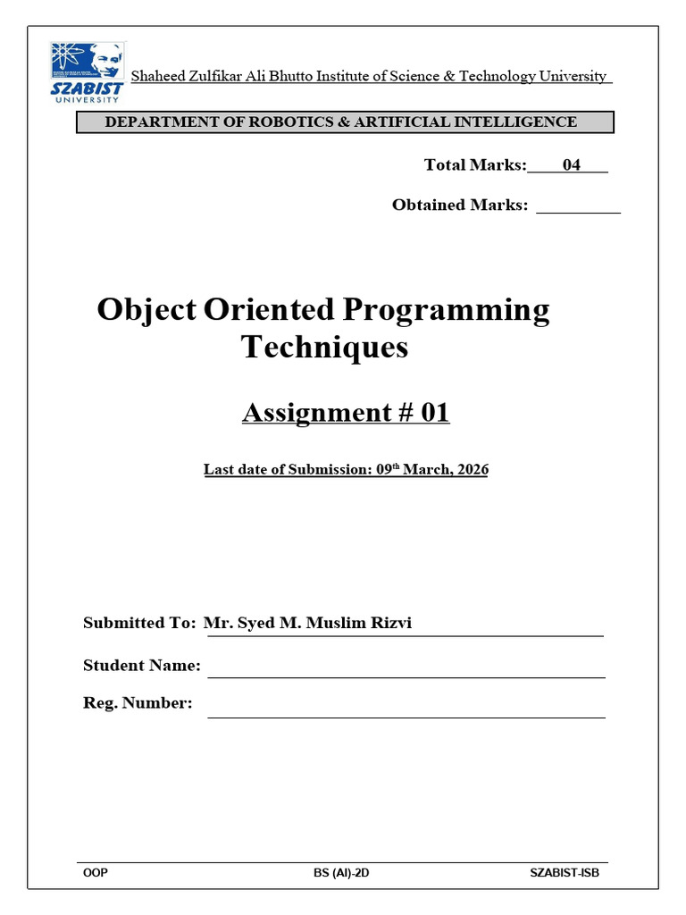 Assignment 1 Oop | PDF