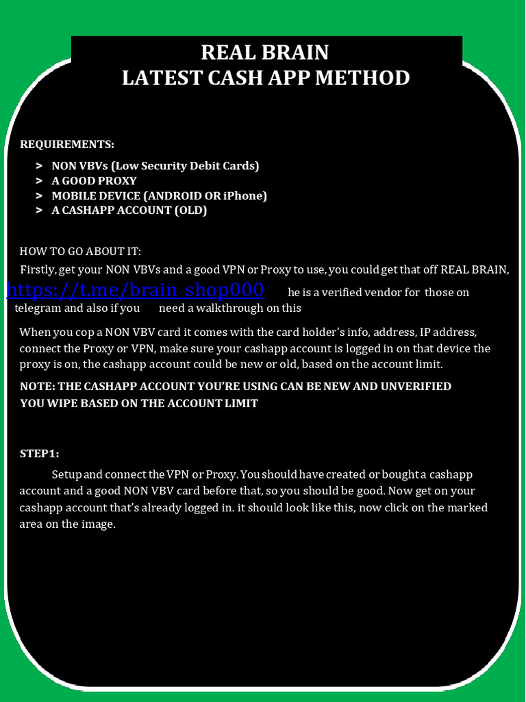 Latest Cashapp Method Real Brain | PDF | Internet | Computing