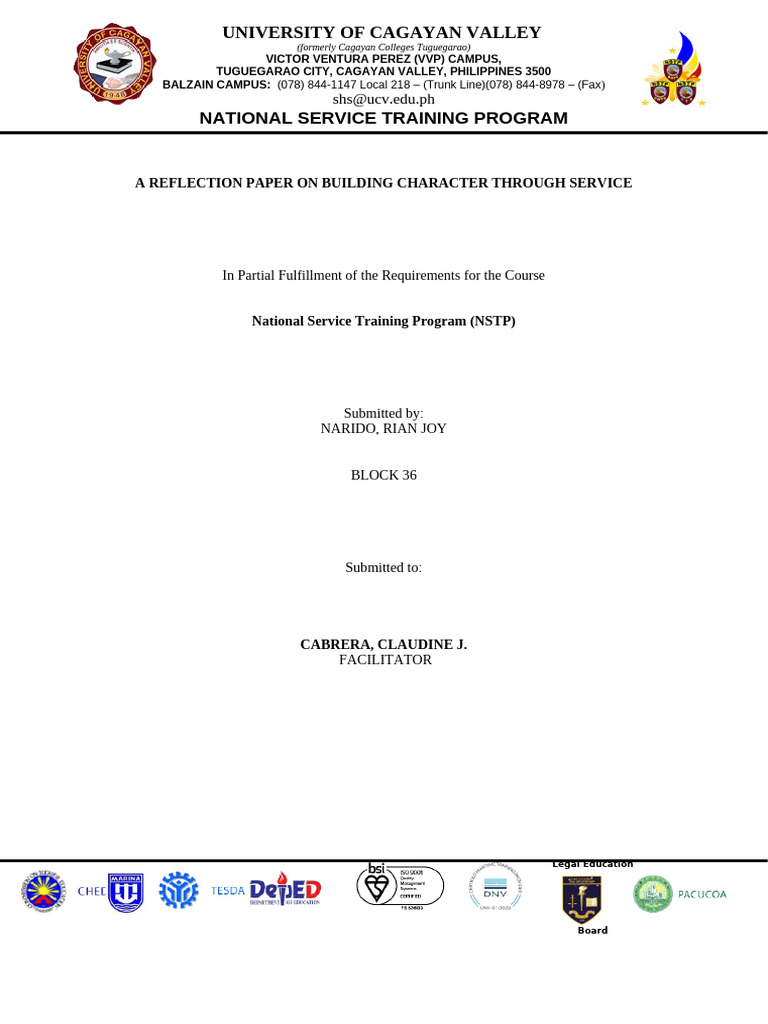 REFLECTION-RIAN-NSTP (1) | PDF | Citizenship