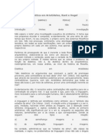 O Papel, Da Dialética em Aristóteles, Kant e Hegel - Tercio Sampaio Ferraz JR