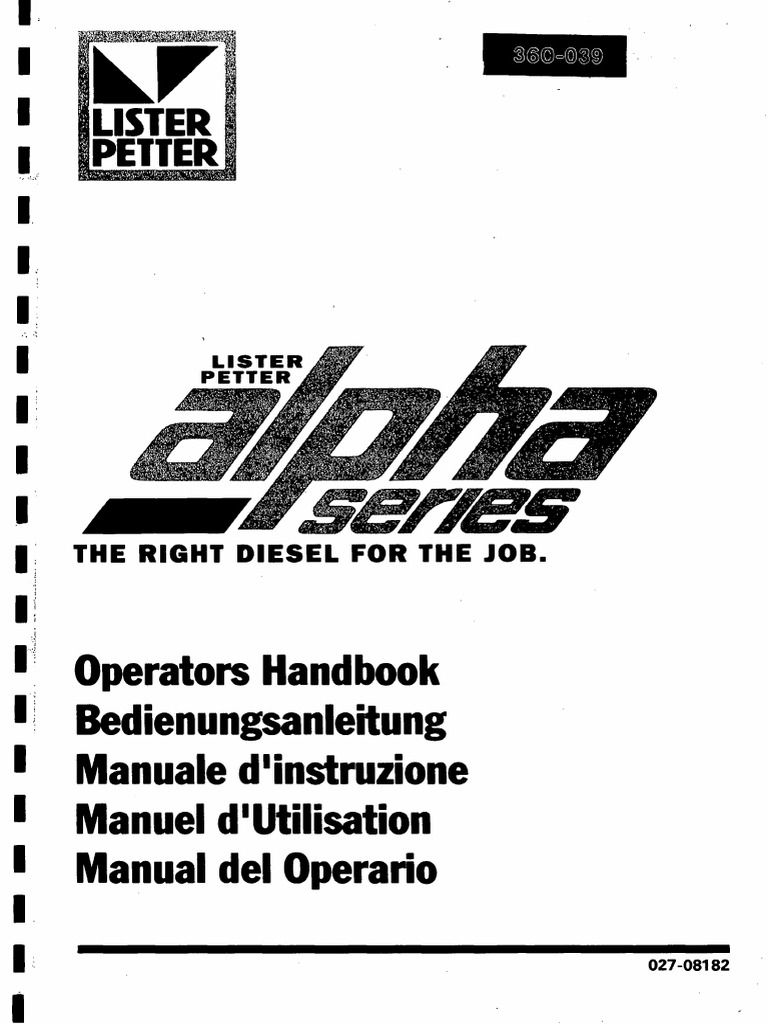 Lister Petter LPWS4 - Harbour Generator - Operation and Maintenance ...