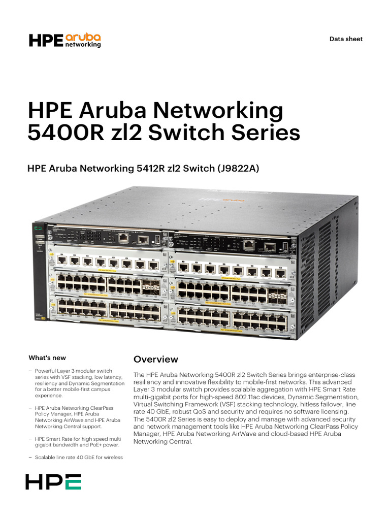 HPE Aruba Networking 5412R Zl2 Switch-PSN6635526WWEN | PDF | Computer ...
