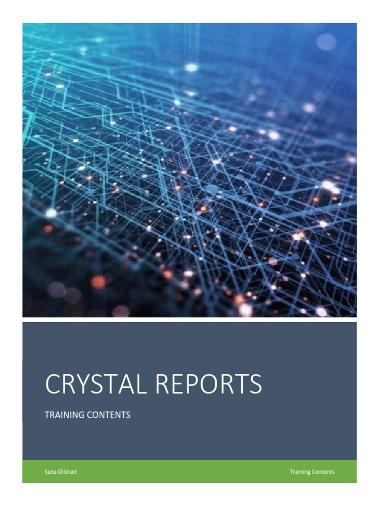 Crystal Reports - Course Outline | PDF | Information Science ...