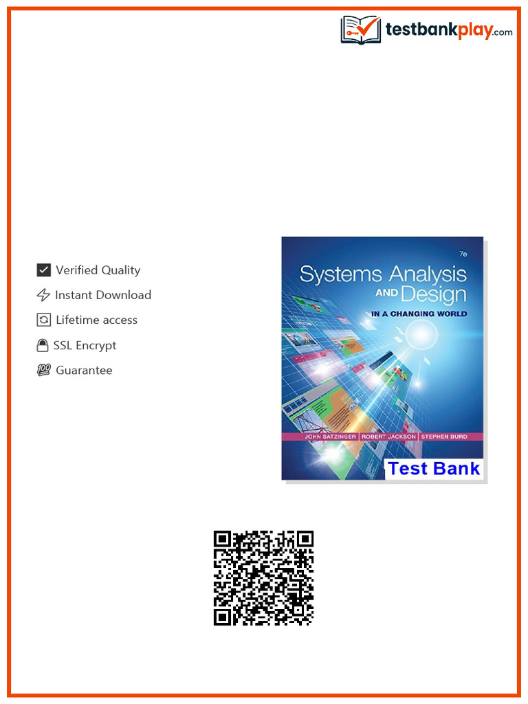 Systems Analysis and Design in a Changing World 7th Edition Satzinger ...