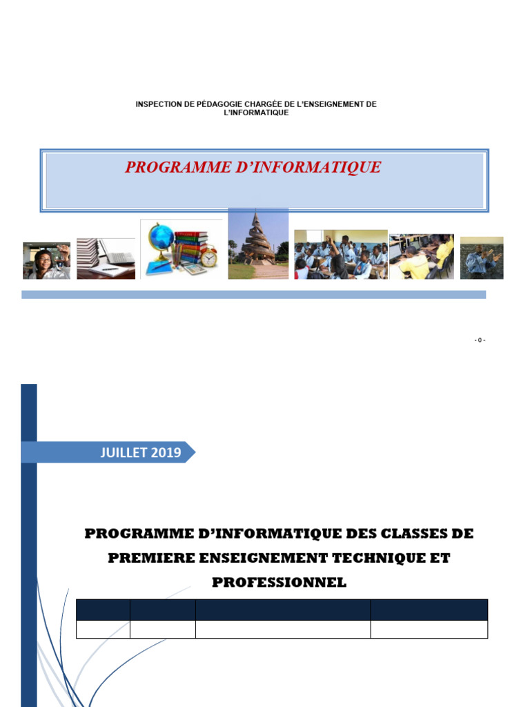 Programme Informatique 1ere ESTP | PDF | Informatique | Programmation