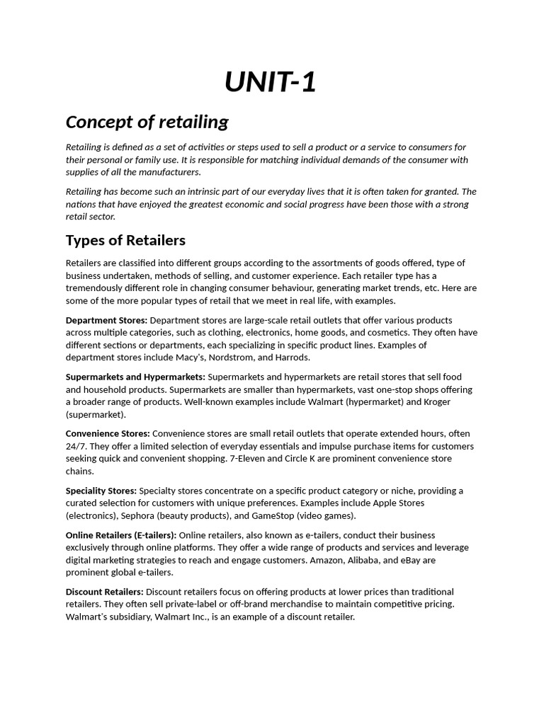 Bba III Retail Notes-1 | PDF | Pricing | Retail
