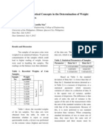 Application of Statistical Concepts in The Determination of Weight Variation in Samples