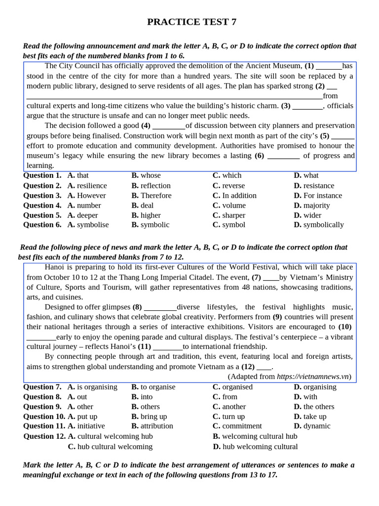 PRACTICE-TEST-7 | PDF | Weather Forecasting | Climate