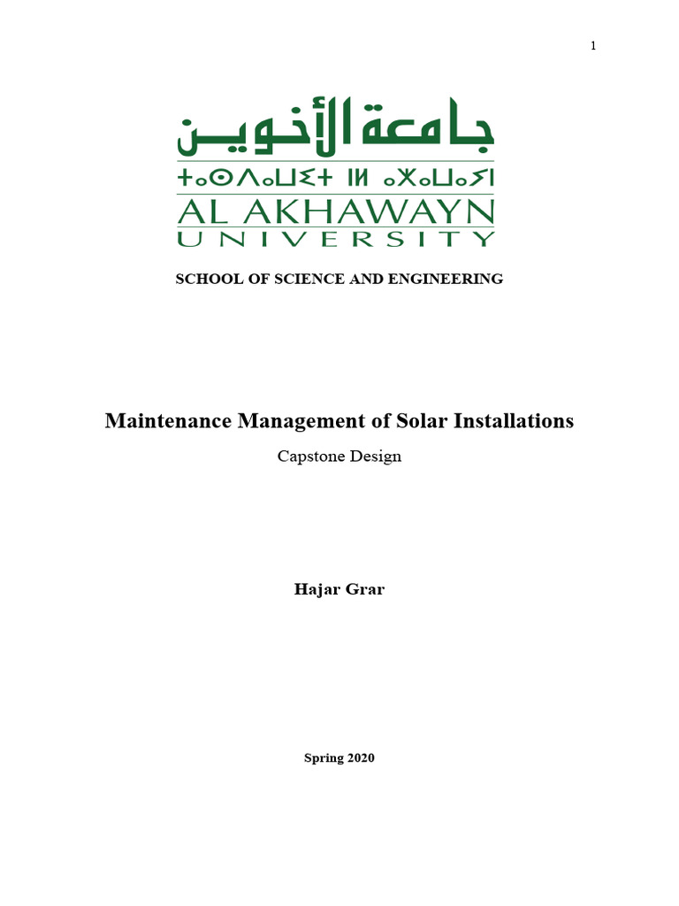 Maintenance Management of Solar Installations | PDF | Photovoltaic ...