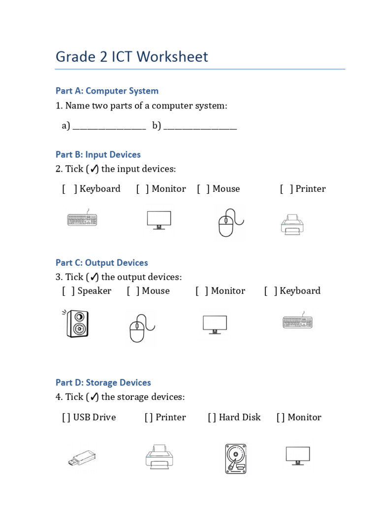 Grade2 ICT Worksheet | PDF