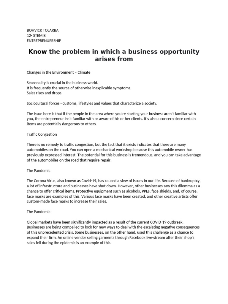 Entrep m2 Report | PDF