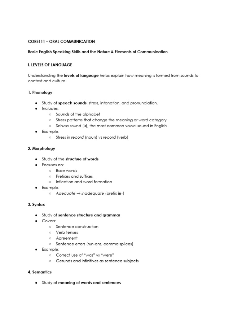 Core111 – Oral Communication Summative Test Reviewer | PDF ...