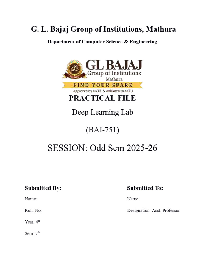 DEEP LEARNING PRACTICAL FILE | PDF | Deep Learning | Computing