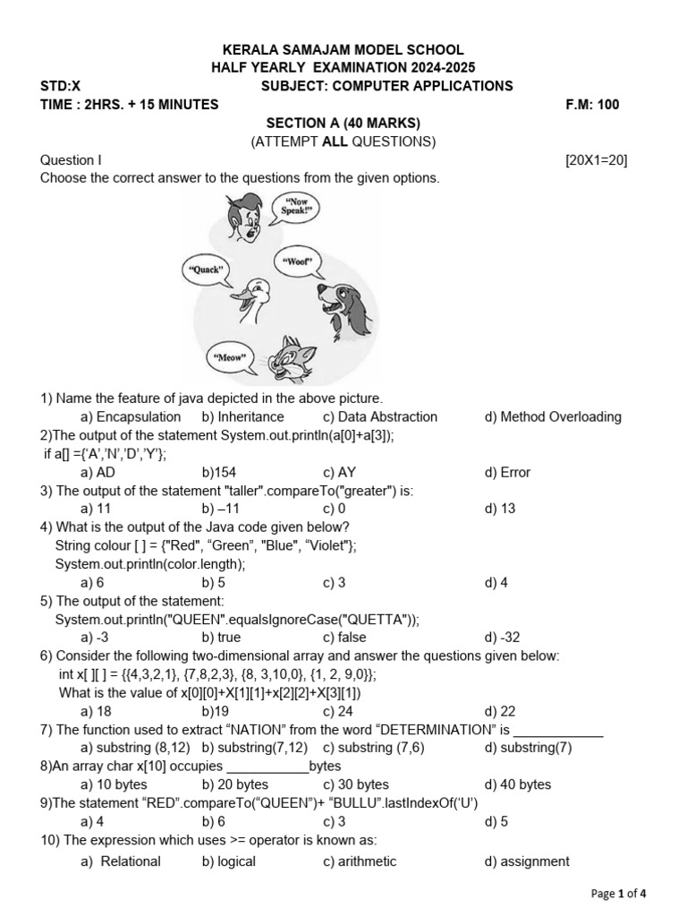 Std. X - Computer Applications | PDF | Object Oriented Programming ...