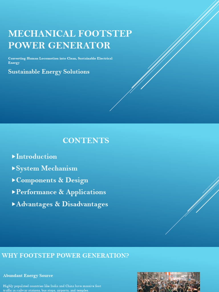 Mechanical Footstep Power Generator | PDF | Electric Generator ...