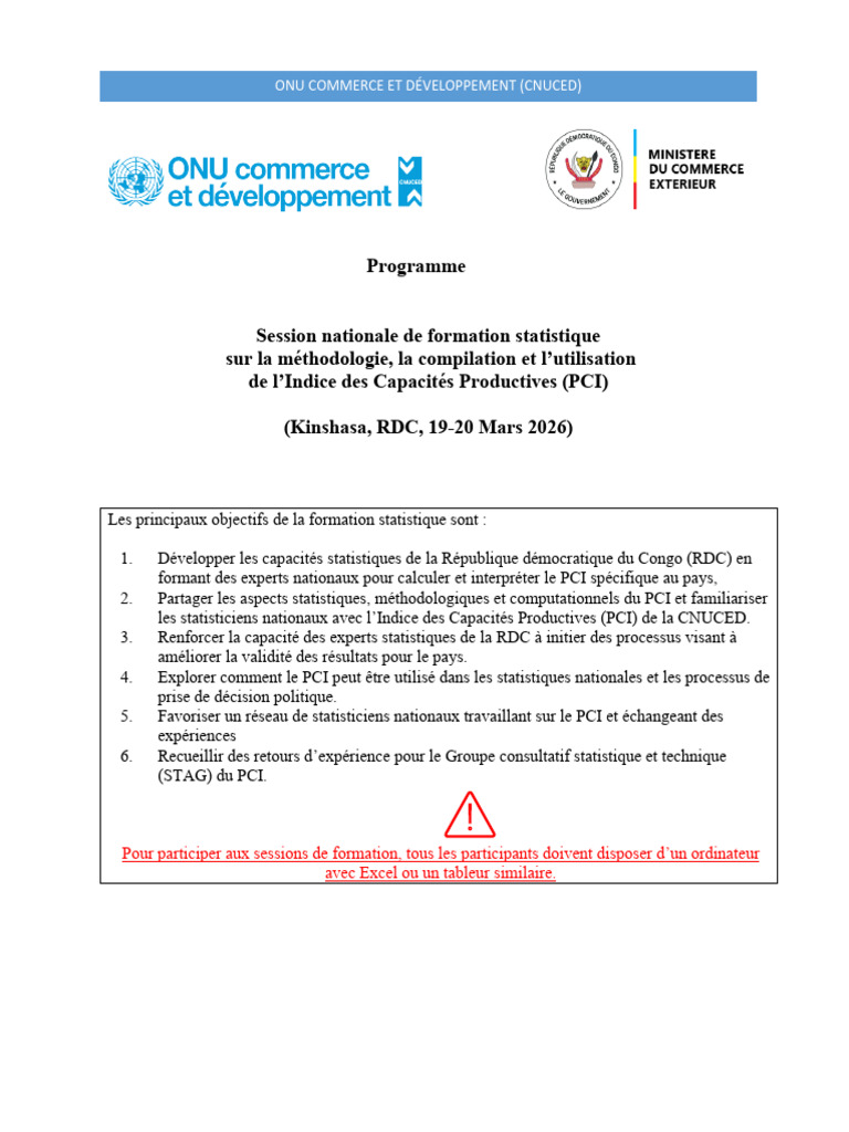 Programme Stat Training DRC Avec Logo FR | PDF