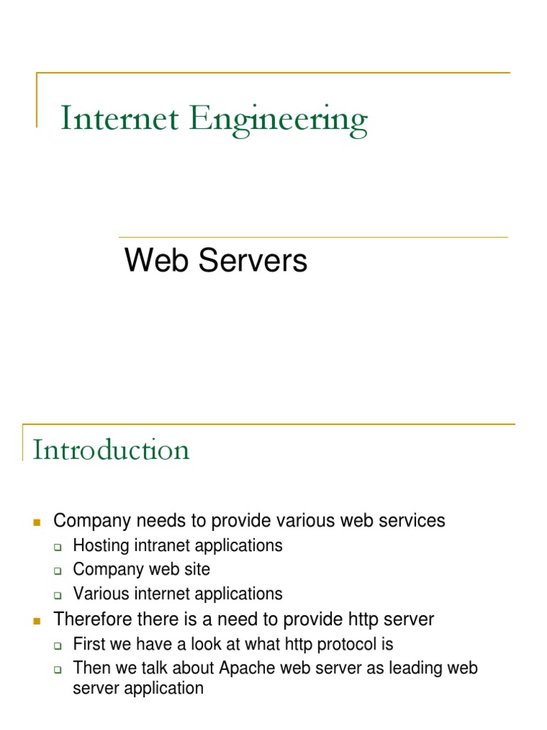 Internet Engineering: Web Servers | PDF | Web Server | Internet & Web