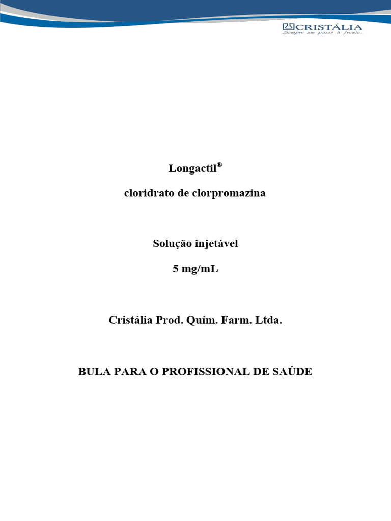 Bula Longactil | PDF | Antipsicótico | Remédio