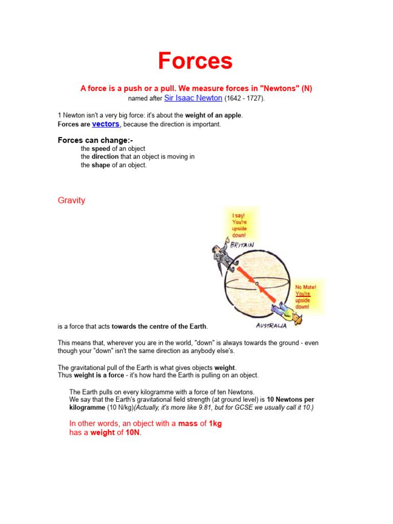 Forces | PDF | Force | Weight