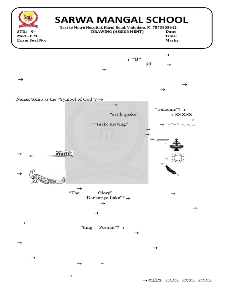 Final Std-9 e.m. Drawing Assignment | PDF | Pencil