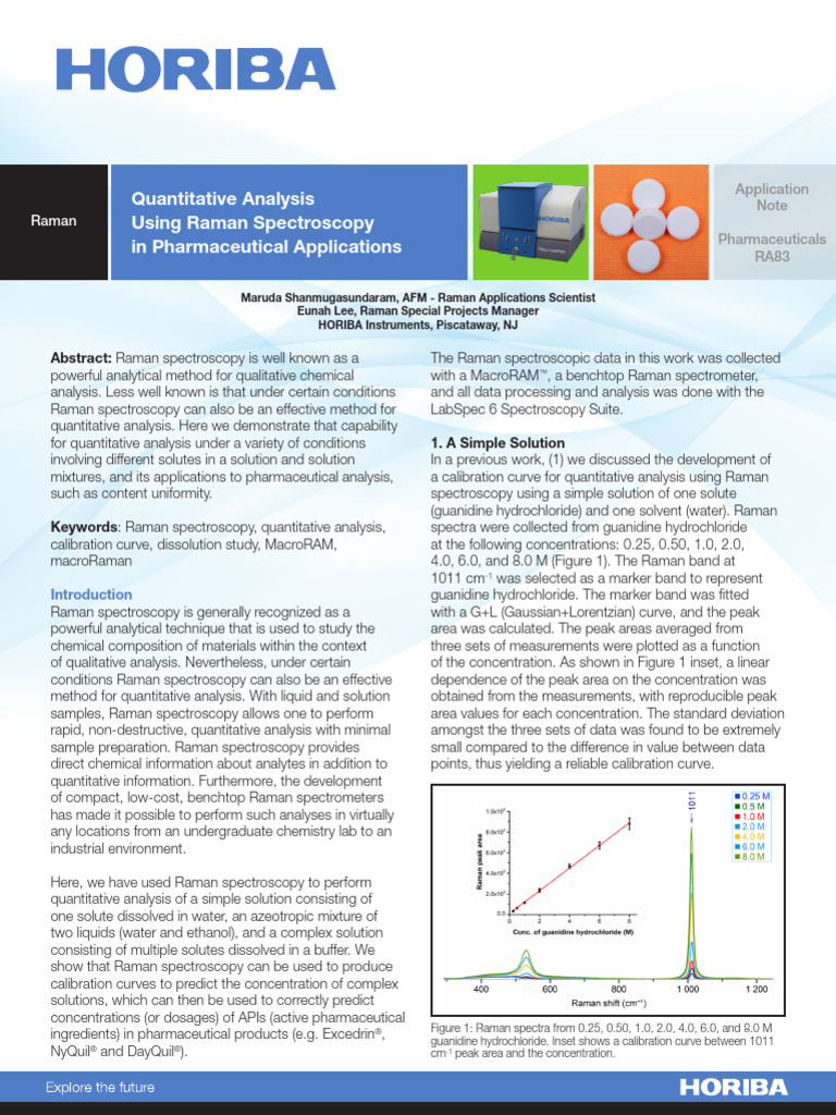 Quantitative Analysis Using Raman in Pharma | PDF | Spectroscopy ...