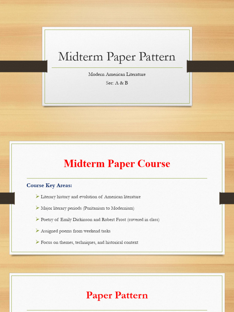 1. Midterm Paper Pattern | PDF