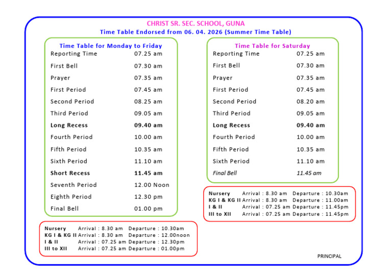 Time Table - April 2026 (1) | PDF