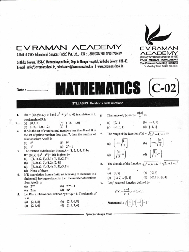 Maths Test - 2 | PDF