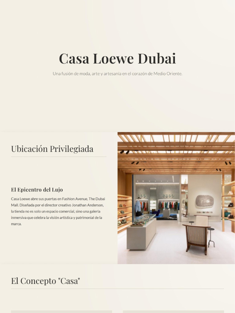 Analisis interior LOEWE DUBAI | PDF