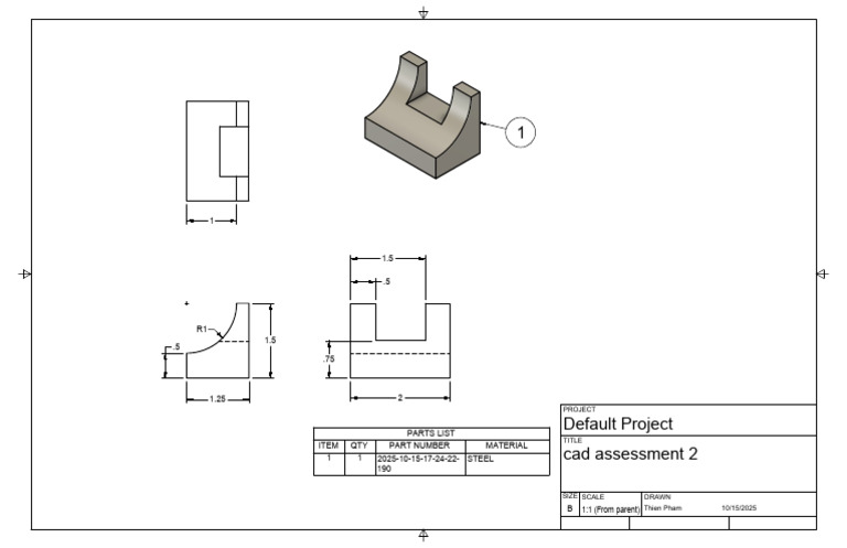 Cad Assessment 2 Drawing | PDF
