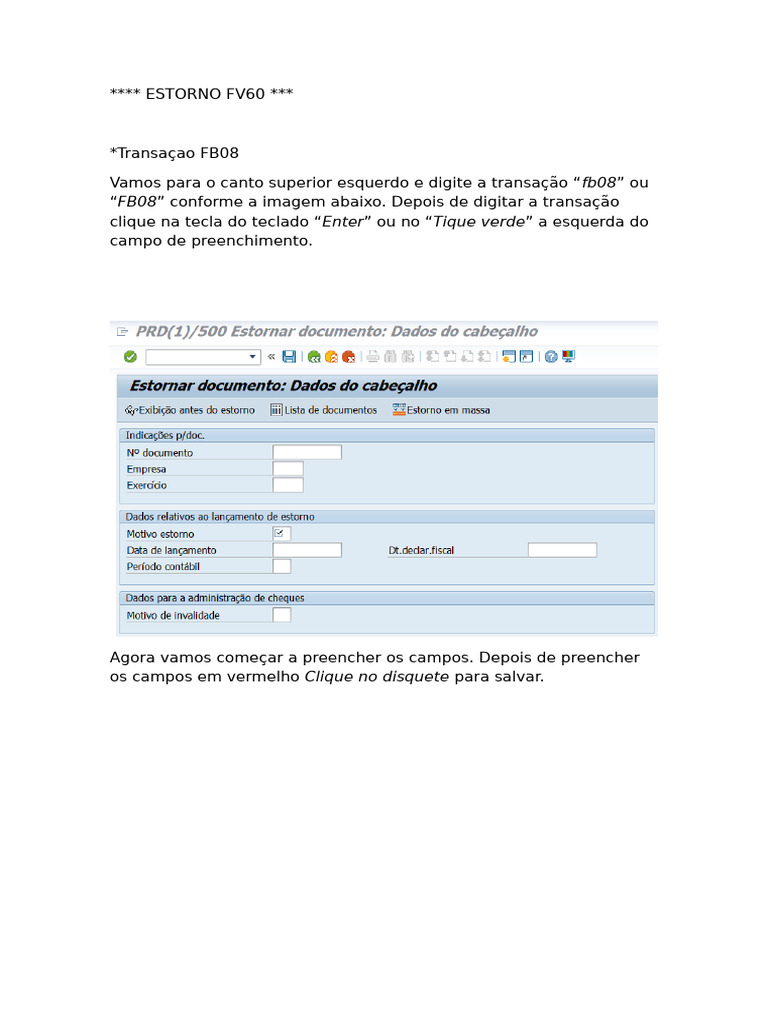 Estorno FV60 | PDF