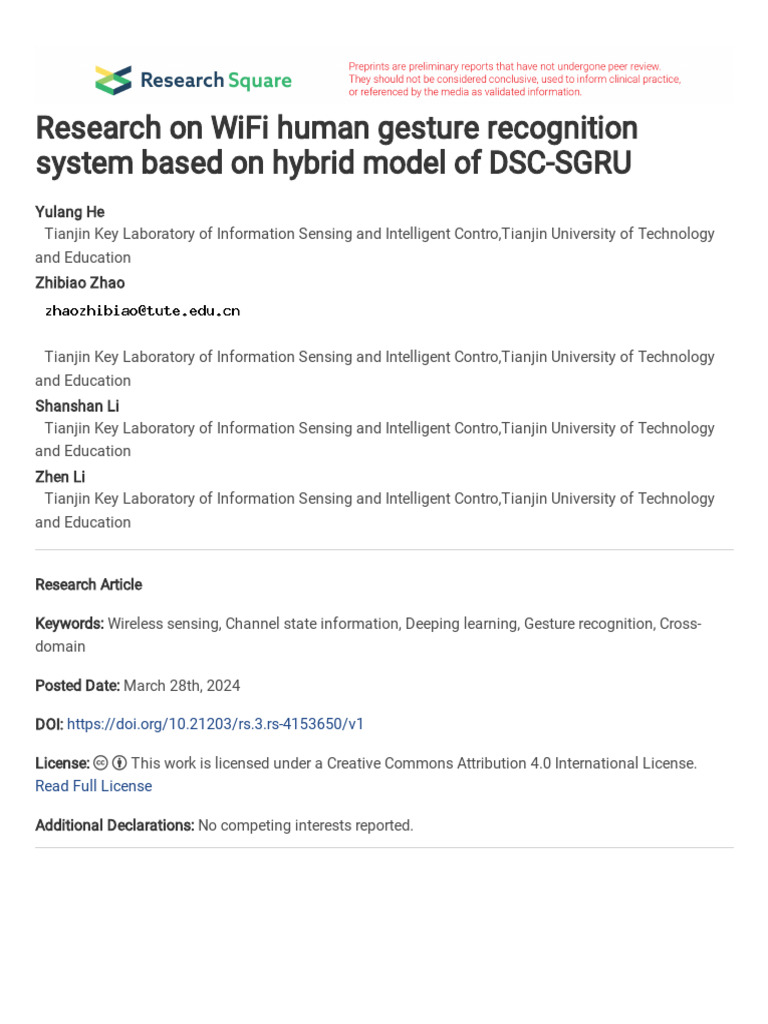 Research on WiFi Human Gesture Recognition System | PDF | Deep Learning ...