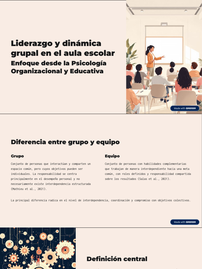 Liderazgo y Dinamica Grupal en El Aula Escolar | PDF | Salón de clases ...