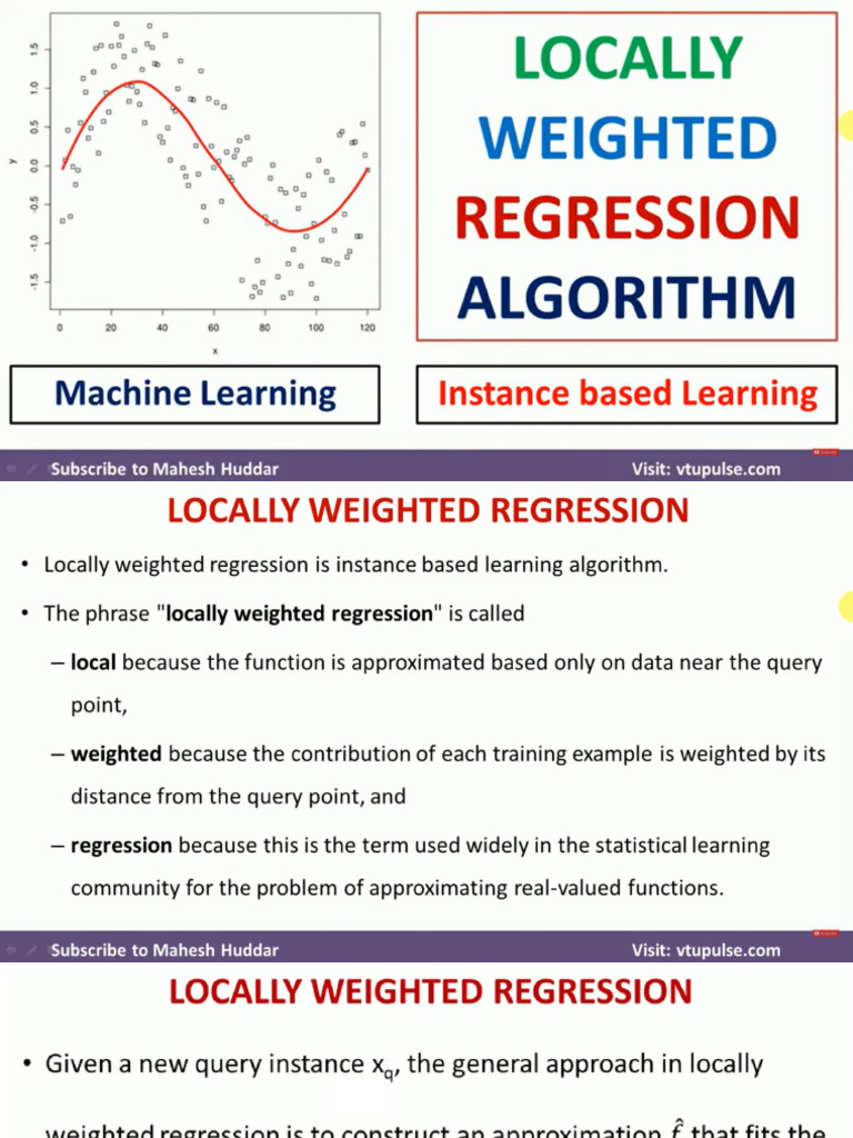 Unit 7 - Locally Weighted Regression | PDF
