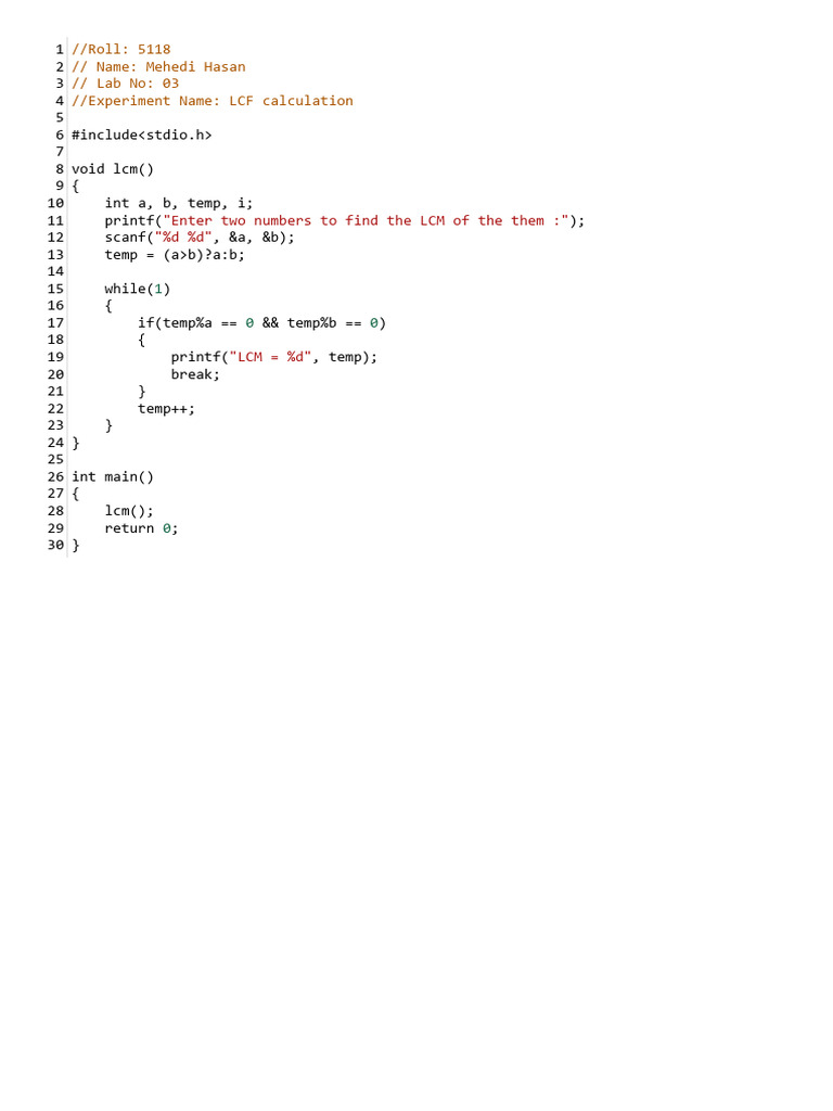 Lab-3 LCF Calculation | PDF
