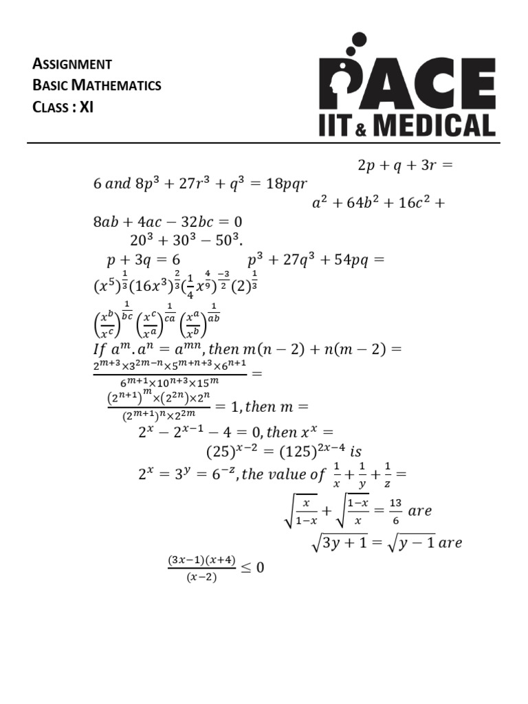 Assignment Basic Mathematics | PDF