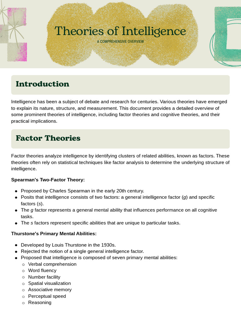 Theories of Intelligence 20260408 210328 0000 | PDF | Intelligence ...