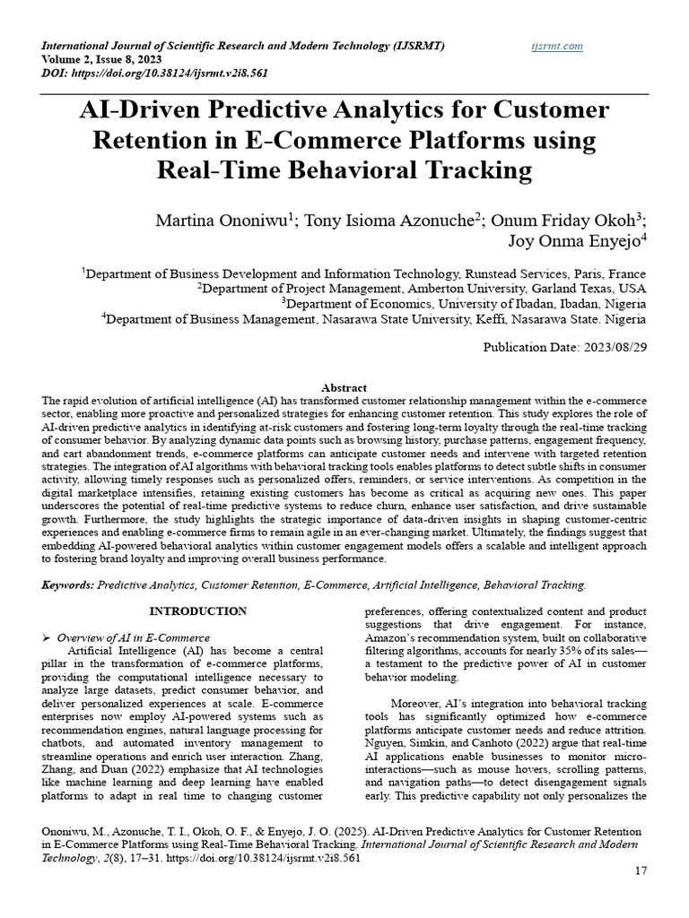 AI DrivenPredictiveAnalyticsforCustomerRetention21 | PDF | Analytics ...