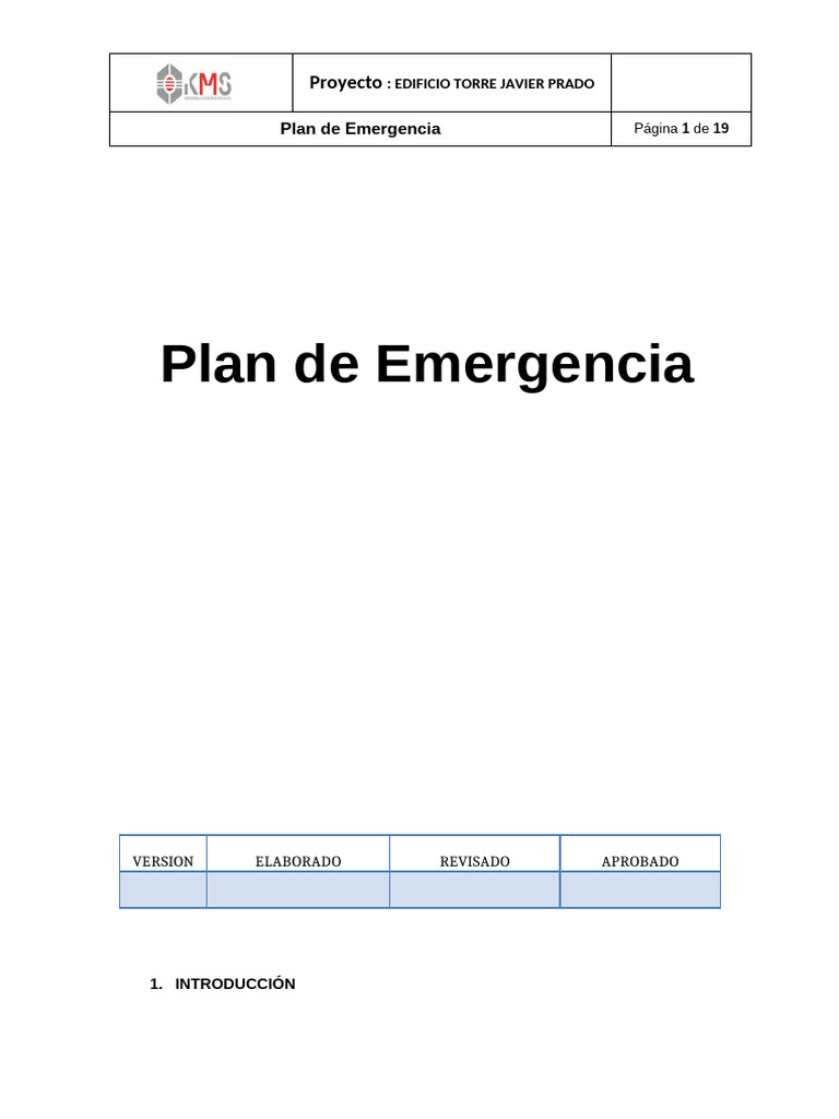 PLAN DE EMERGENCIA KMS 2015 | PDF | Primeros auxilios | Reanimación ...