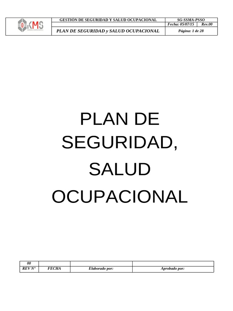 Plan de SSO | PDF | Seguridad y salud ocupacional | La seguridad