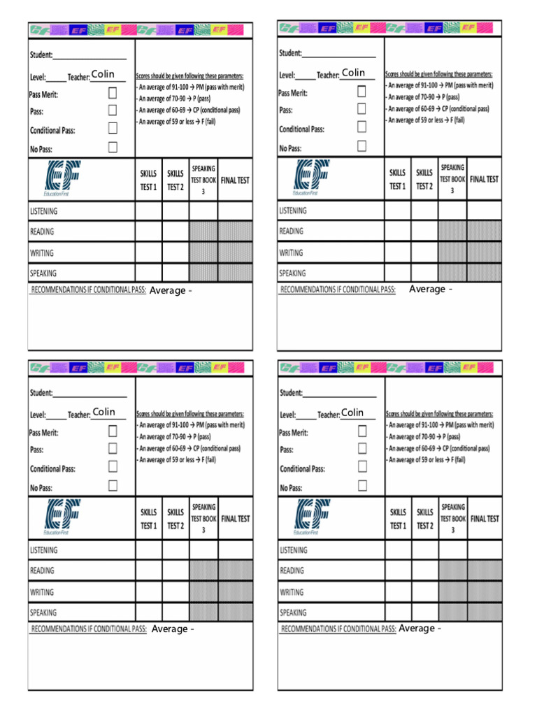 New Report Card Template | PDF