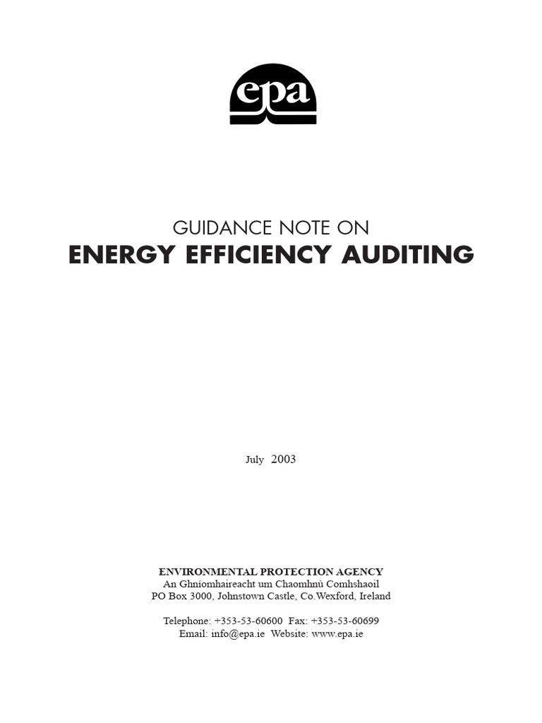 EPA Guidance Note Energy Efficiency Auditing | PDF | Efficient Energy ...
