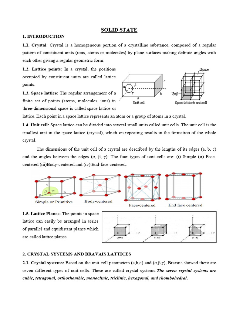 Solid State - Copy | PDF | Crystal Structure | Ion