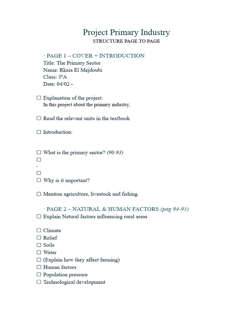 Project Primary Industry (1) | PDF