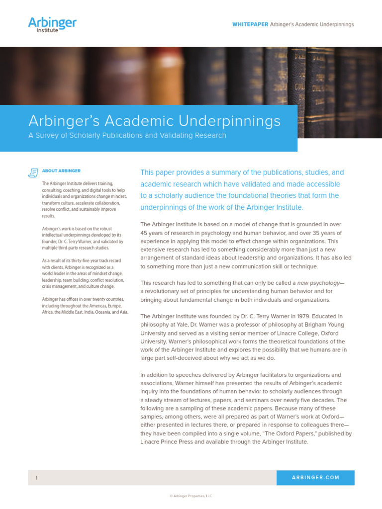 Tab 5. Whitepaper - Arbinger's Academic Underpinnings | PDF ...