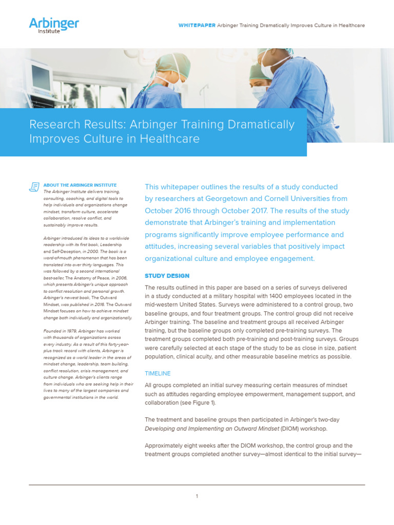 Tab 6. Whitepaper - Arbinger Training Dramatically Improves Culture in ...