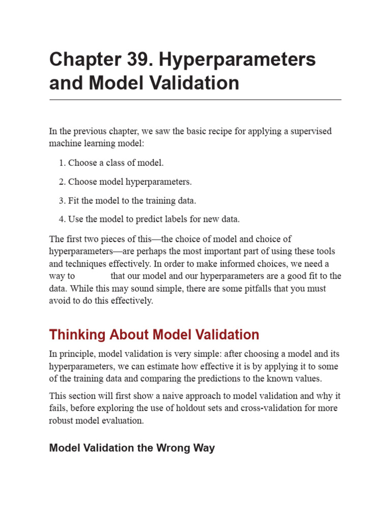 39. Hyperparameters and Model Validation | PDF | Cross Validation ...